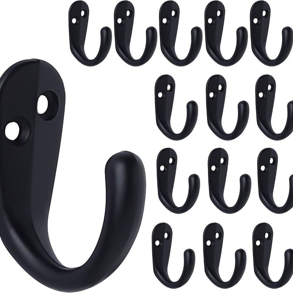 15PCS Coat Hooks Wall Mounted Single Prong Robe Hook for Hanging Towel Hooks wit